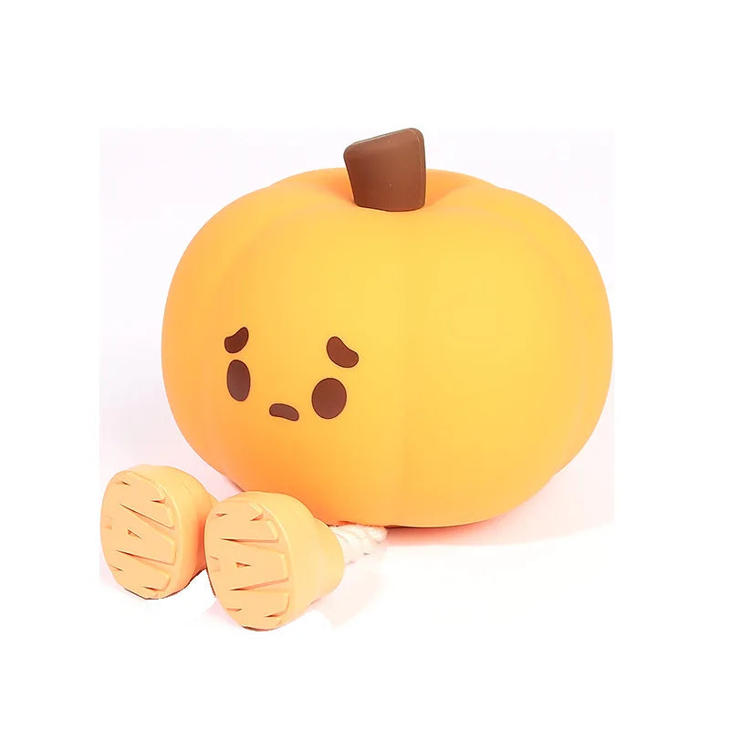 1 little pumpkin Night light Cute soft silicone lamp Room decoration Timed dimmable bed decoration Children baby birthday gift