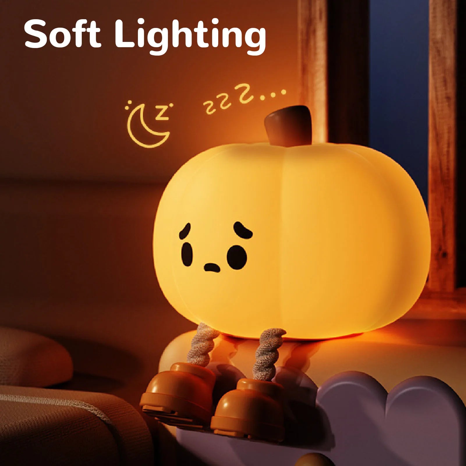 Halloween Pumpkin Silicone Night Light Cute Pumpkin Tap Light 3 Gear Adjustable Brightness Nursery Nightlight For Xmas Birthdays