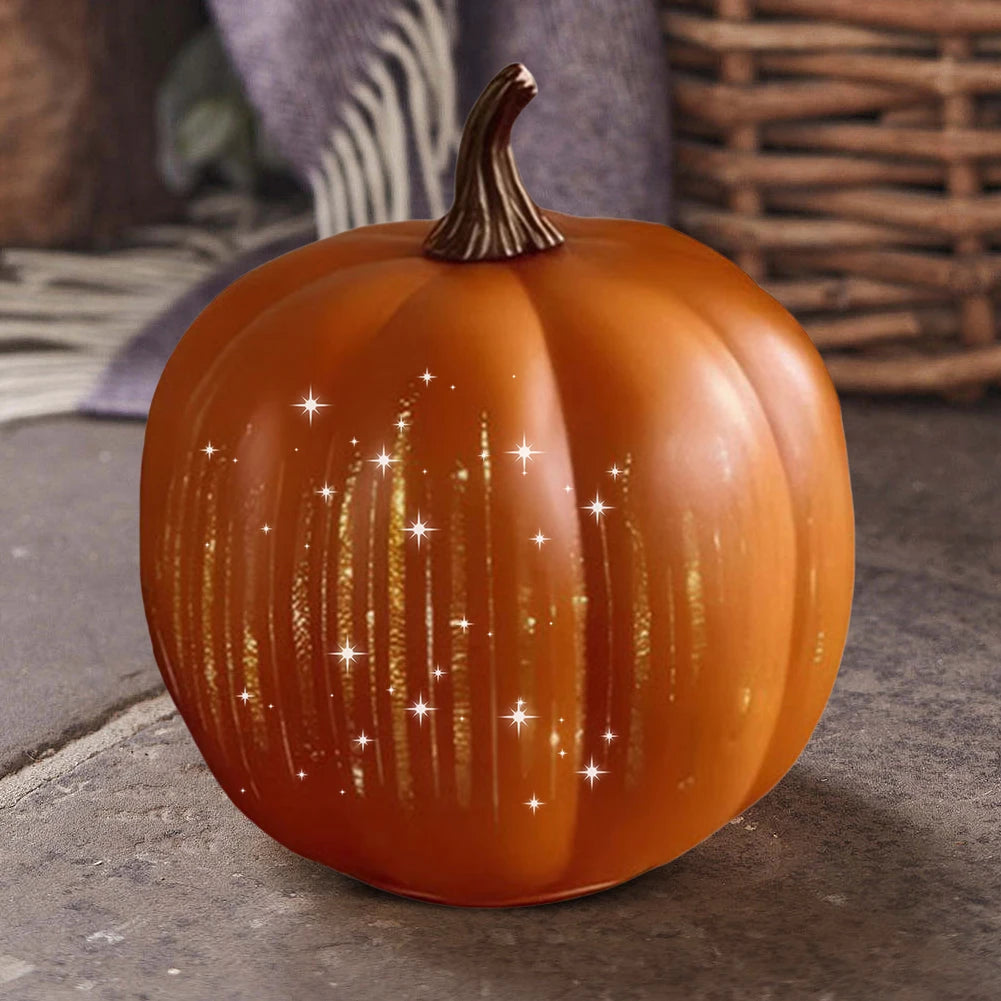Pumpkin Lamp Halloween Twinkle LED Light Lighted Sparkling Starry Night Glass Pumpkin Light with Timer for Halloween Decorations