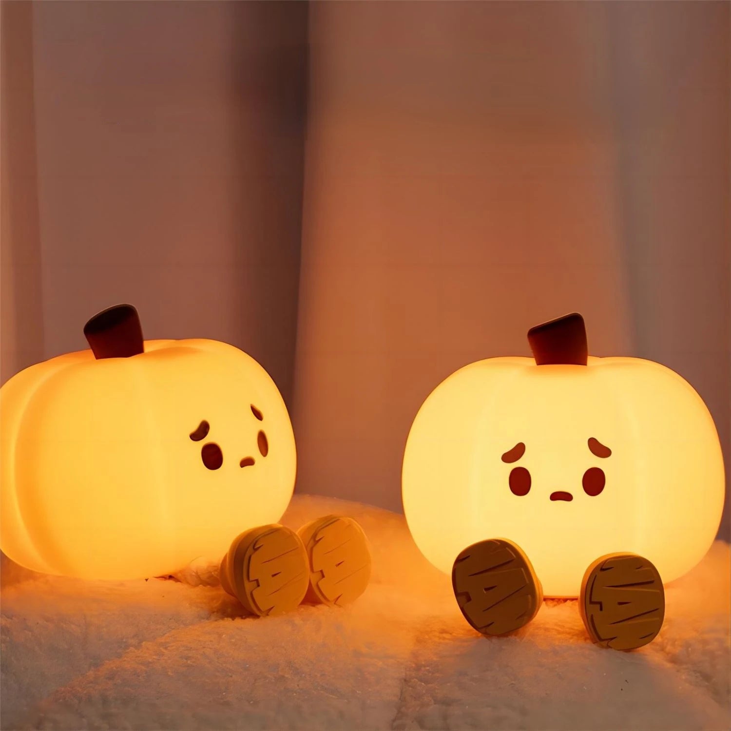 Halloween Cute Night Light Silicone LED Sleeping Lamp Rechargeable Bedside Touch Nursery Nightlight For Kids Room