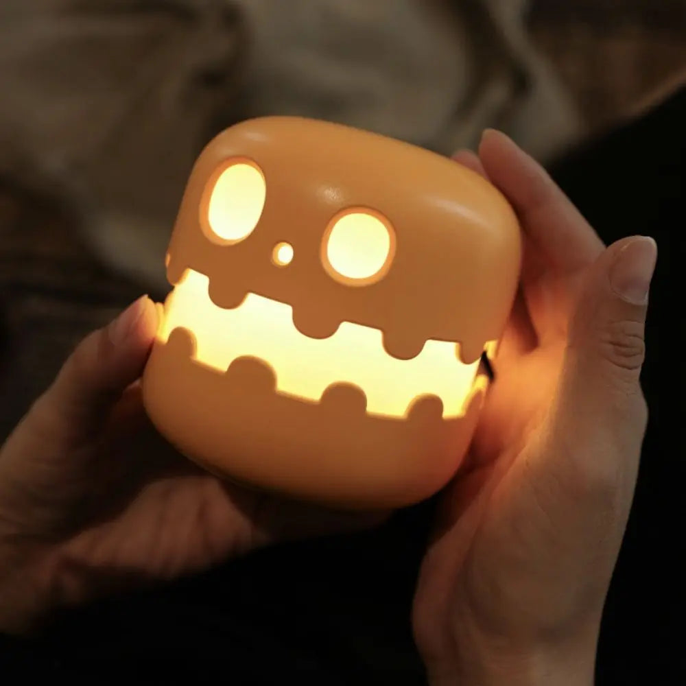 Creative Halloween Pumpkins Lamp Auto-off Timer Push Type Pumpkin Night Light Dimmable Ornament Mini Pumpkin LED Lantern Bedroom