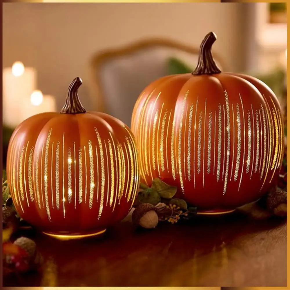 Pumpkin Lamp Halloween Twinkle LED Light Lighted Sparkling Starry Night Glass Pumpkin Light with Timer for Halloween Decorations