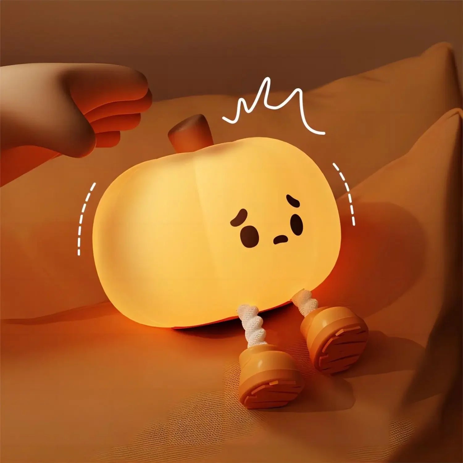 Halloween Cute Night Light Silicone LED Sleeping Lamp Rechargeable Bedside Touch Nursery Nightlight For Kids Room