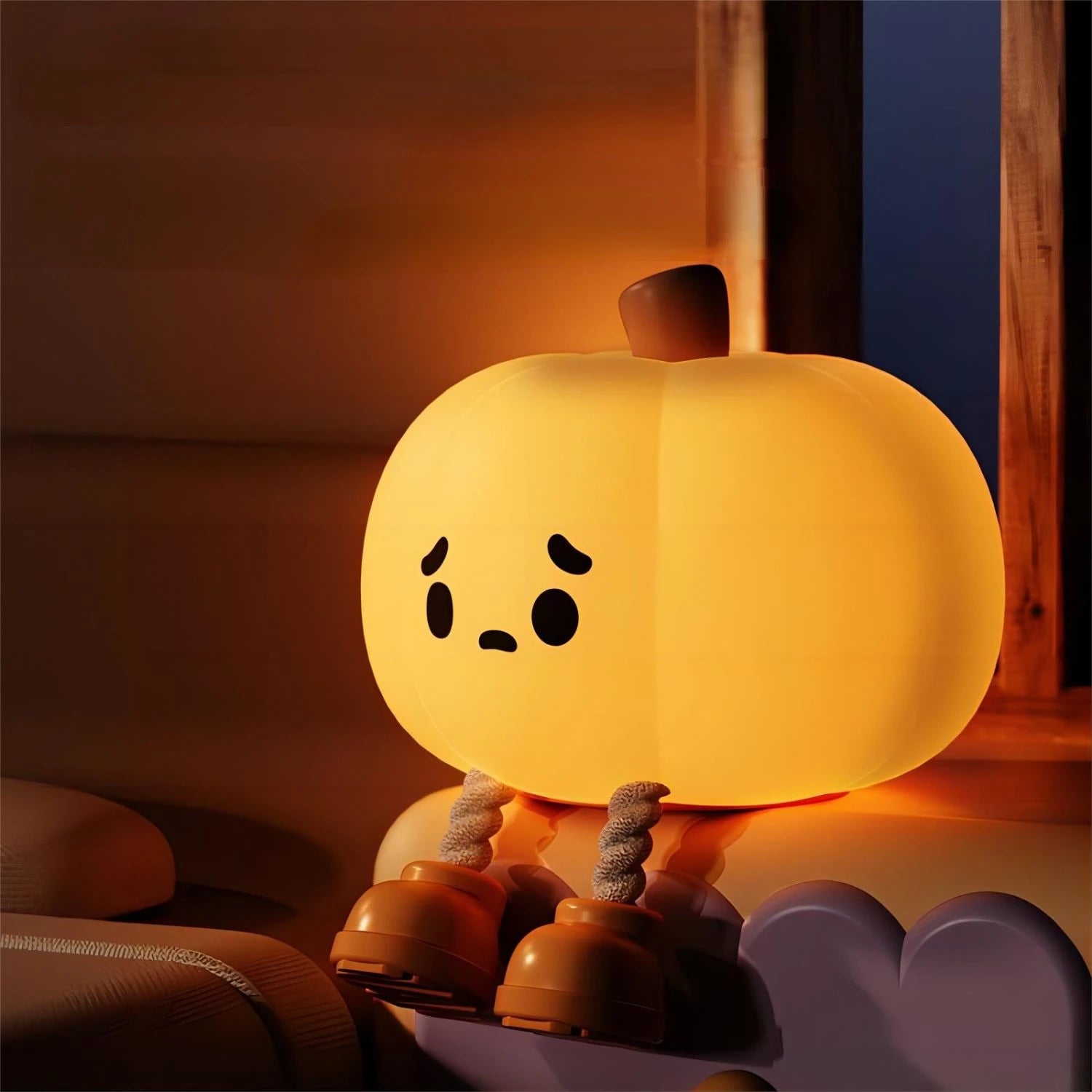 Halloween Cute Night Light Silicone LED Sleeping Lamp Rechargeable Bedside Touch Nursery Nightlight For Kids Room