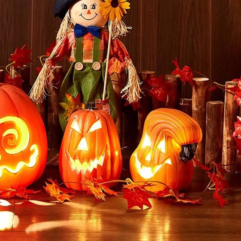 Jack O Lantern Pumpkin Decor Led Light Up Pumpkin Outdoor Decoration Battery-Powered Halloween Pumpkin Lamp Light Up Pumpkin