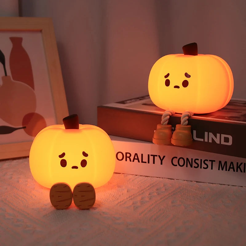 Halloween Cute Night Light Silicone LED Sleeping Lamp Rechargeable Bedside Touch Nursery Nightlight For Kids Room
