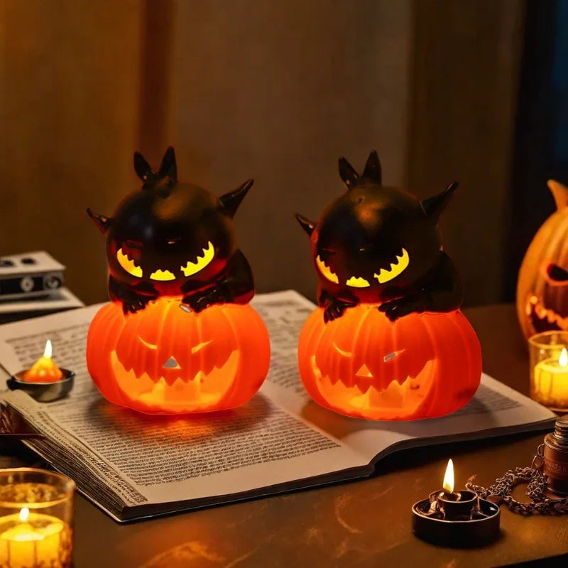 Halloween Pumpkin Lantern Creative Electronic Candle Light Decoration Props Atmosphere Night Light Ornament Funny Party Supplies