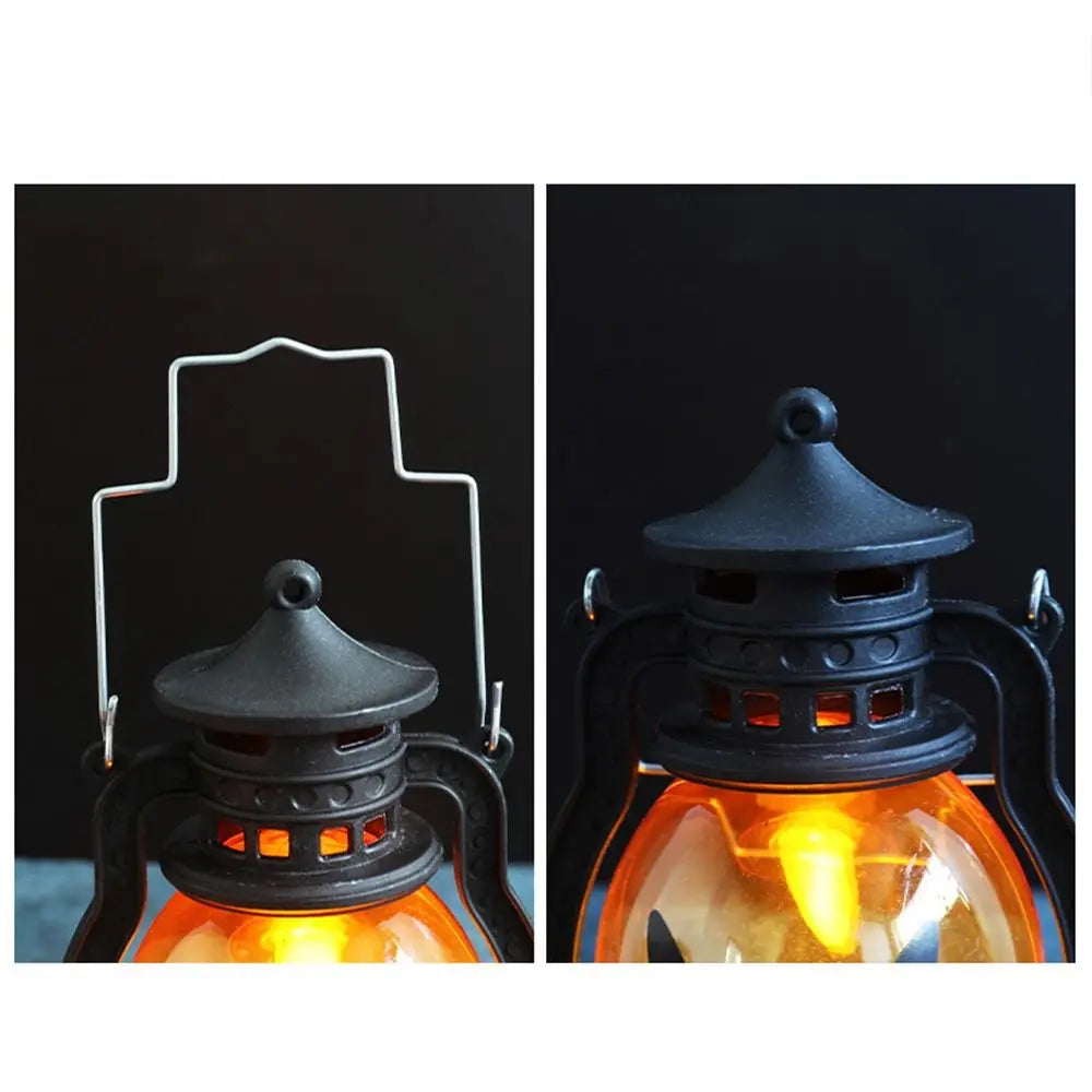 Creative Halloween Pumpkin Lantern Durable Plastic LED Night Light with Handle Ghost Festival Ornaments Atmosphere Lamp